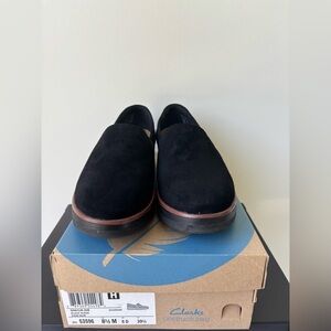 Women’s Black Suede Slip-On Shoes